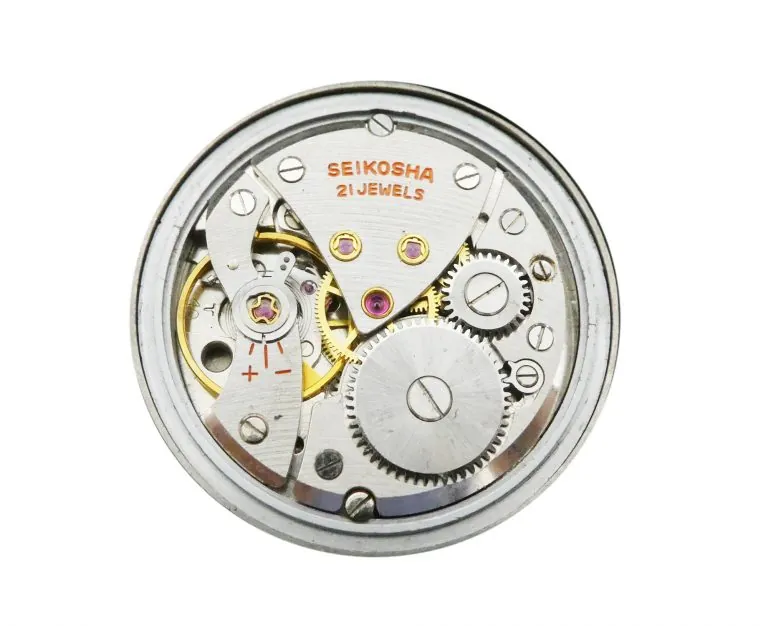 Kaliber 54 van Daini Seikosha, handopwind 21 steentjes, voorouder van het 4402 van de King Seiko
