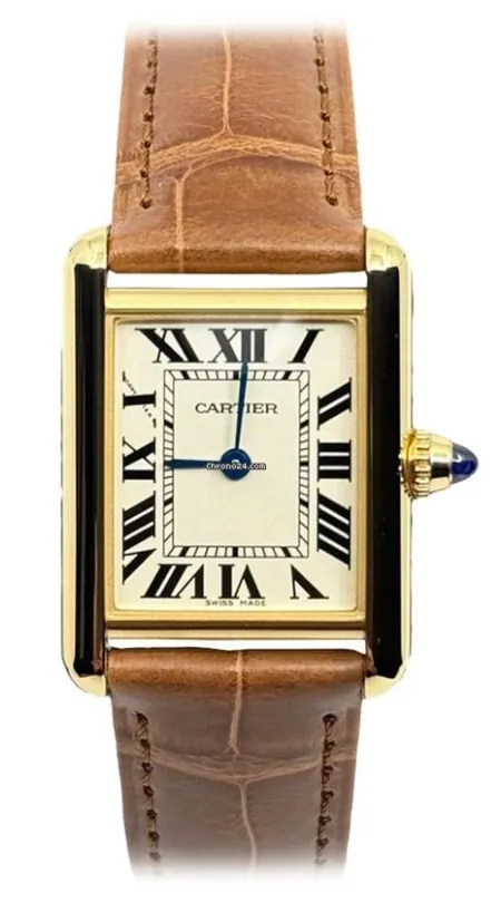 Tank Must de Cartier sur bracelet cuir alligator