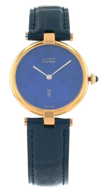 Must de Cartier Vendôme vermeil cadran bleu